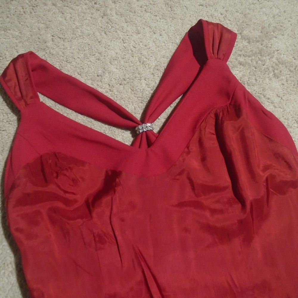 ANN TAYLOR Special Occasion Red Midi Sheath Dress - Picture 9 of 10